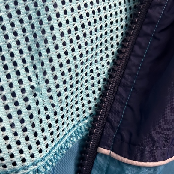 ADIDAS Vintage 90's Three Stripe Full Zip Blue Color Block Windbreaker Size S - Picture 11 of 13